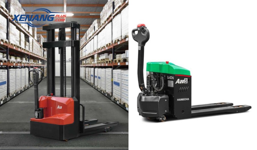 Xe nâng tay điện cao và xe nâng tay điện thấp