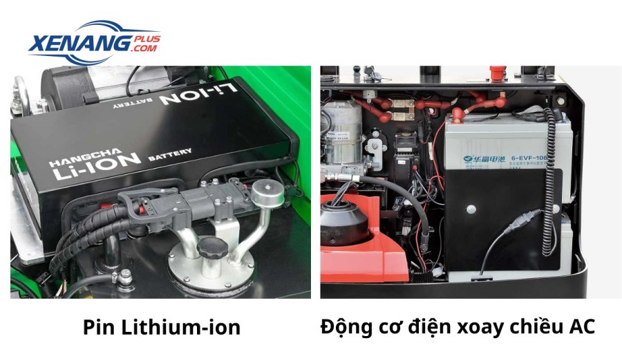 Xe nâng tay điện cao sử dụng ắc quy hoặc pin Lithium-ion